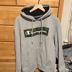Champion Gray Camo Logo Hoodie